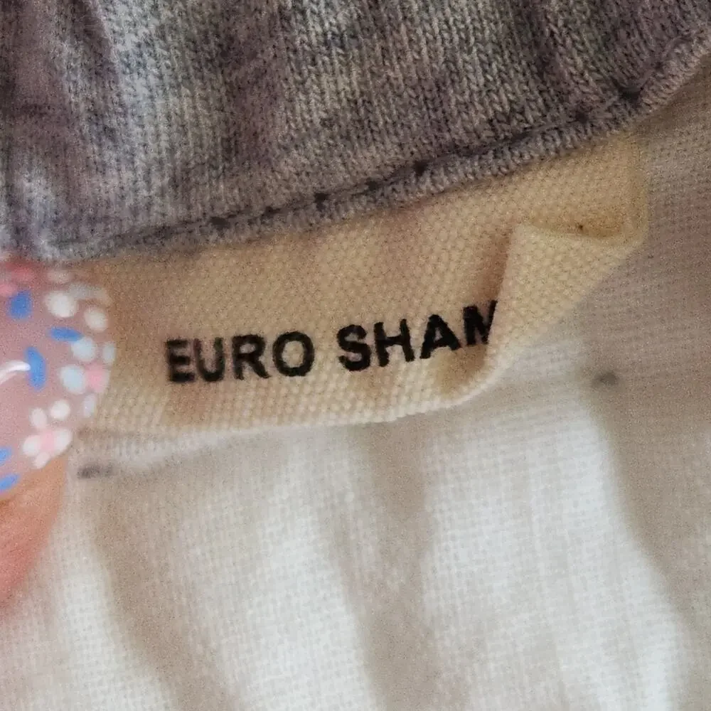 Anthropologie Gray Euro Sham Pillow Cover - Laced Jersey Collection
